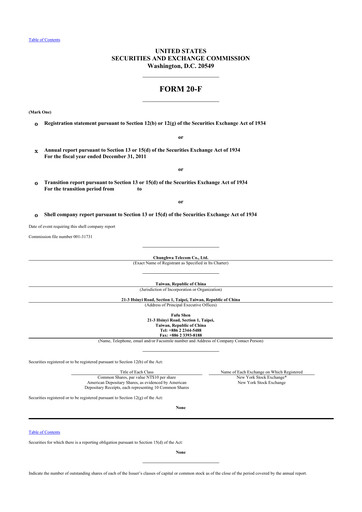 Thumbnail Chunghwa Telecom 20-F Annual Report 