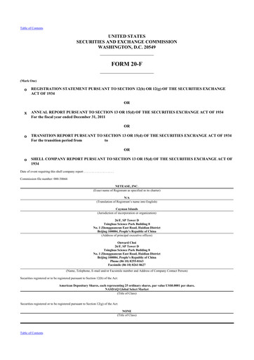 Vorschaubild NetEase 20-F Jahresbericht 2011