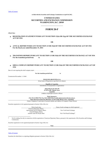 Thumbnail Telecom Argentina
 20-F Annual Report 