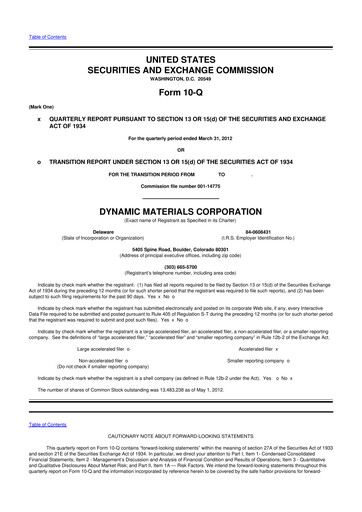Thumbnail DMC Global 10-Q Quarterly Report FY2012 