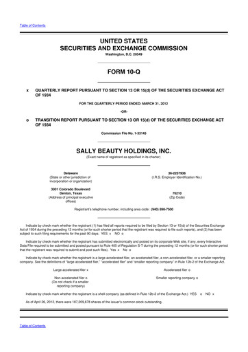 Thumbnail Sally Beauty Holdings 10-Q Quarterly Report FY2012 