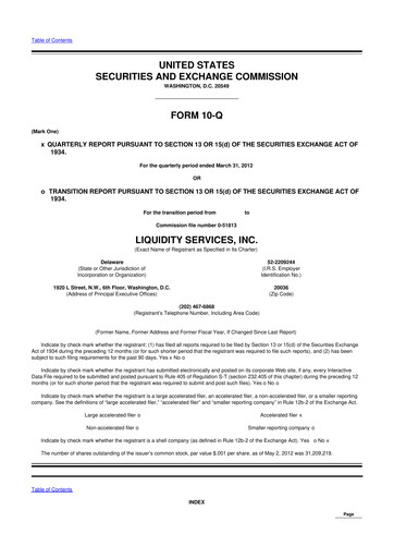 Thumbnail Liquidity Services
 10-Q Quarterly Report FY2012 