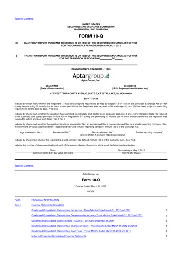 Thumbnail AptarGroup 10-Q Quarterly Report FY2012 
