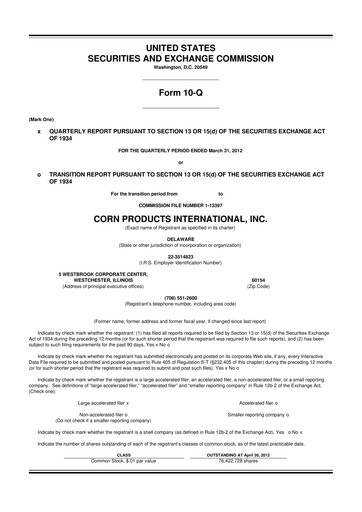 Thumbnail Ingredion 10-Q Quarterly Report FY2012 