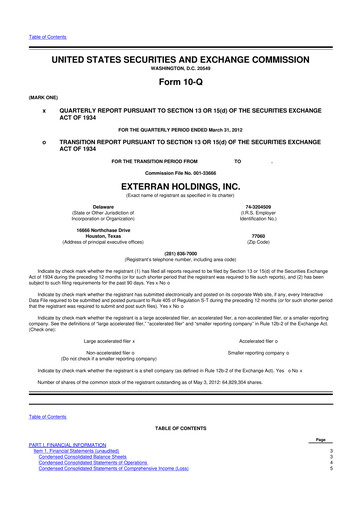 Thumbnail Archrock 10-Q Quarterly Report FY2012 