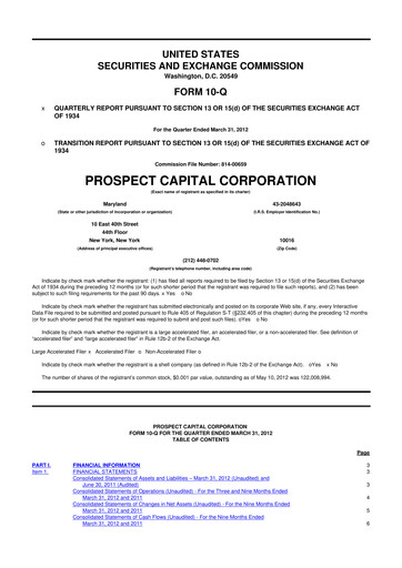 Thumbnail Prospect Capital 10-Q Quarterly Report FY 