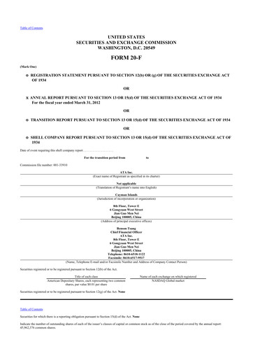 Thumbnail ATA Creativity Global 20-F Annual Report 2012