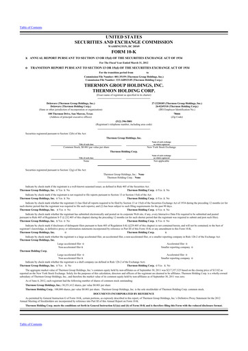 Thumbnail Thermon Group 10-K Annual Report 2012