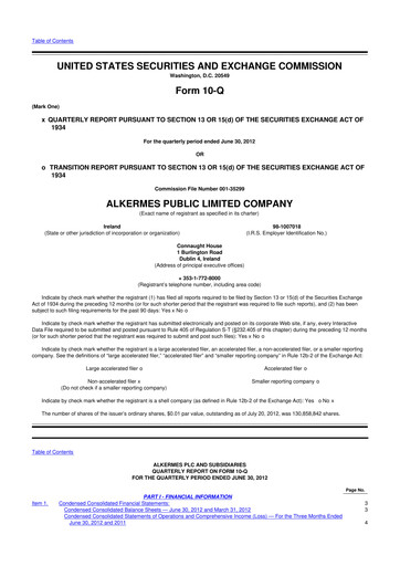 Miniature Alkermes 10-Q Rapport trimestriel 2013 