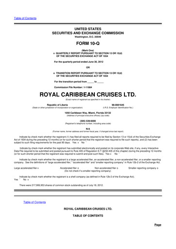 Vorschaubild Royal Caribbean Group 10-Q Quartalsbericht  