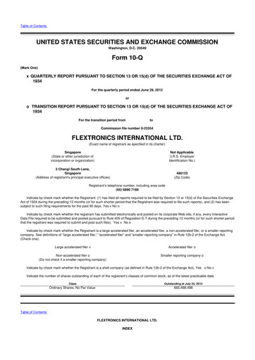 Thumbnail Flex 10-Q Quarterly Report FY2013 