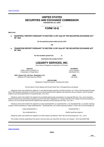 Thumbnail Liquidity Services
 10-Q Quarterly Report FY2012 