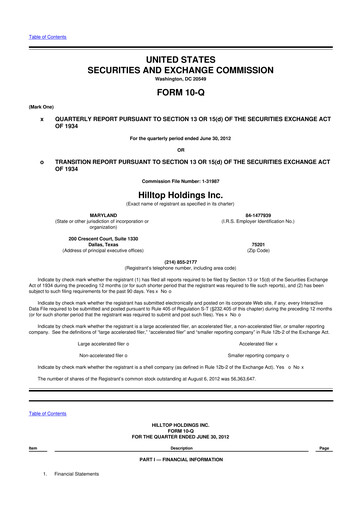 Thumbnail Hilltop Holdings 10-Q Quarterly Report FY2012 