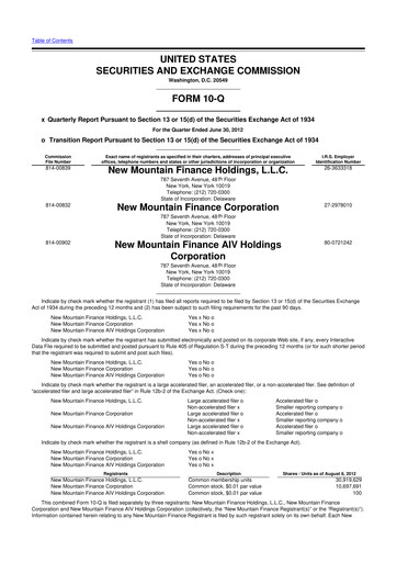 Miniature New Mountain Finance Corporation 10-Q Rapport trimestriel  