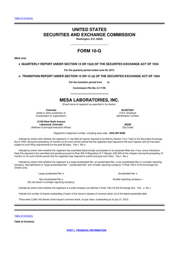 Thumbnail Mesa Laboratories 10-Q Quarterly Report FY2013 