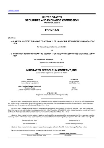 Vorschaubild Amplify Energy
 10-Q Quartalsbericht 2012 