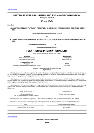 Thumbnail Flex 10-Q Quarterly Report FY2013 