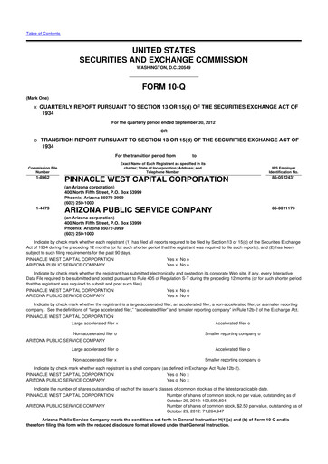 Thumbnail Pinnacle West Capital
 10-Q Quarterly Report FY2012 