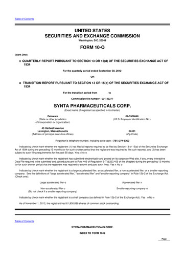 Thumbnail Madrigal Pharmaceuticals
 10-Q Quarterly Report FY2012 