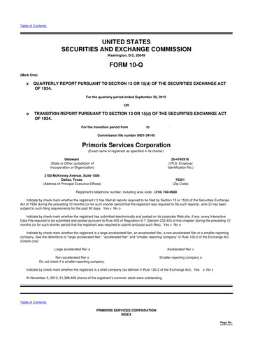Thumbnail Primoris Services Corporation
 10-Q Quarterly Report FY2012 