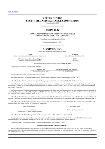 Thumbnail Maximus 10-K Annual Report 2012