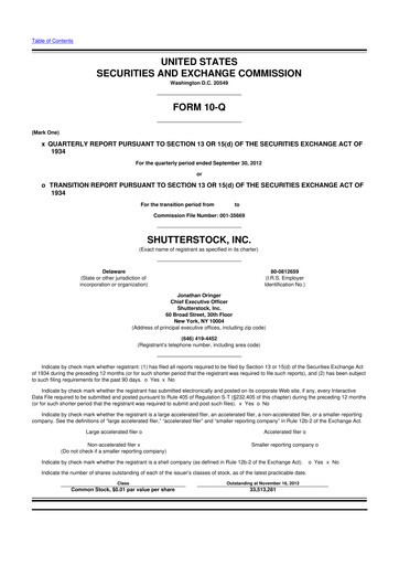 Miniature Shutterstock 10-Q Rapport trimestriel  