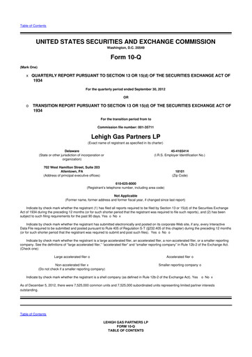 Miniature CrossAmerica Partners 10-Q Rapport trimestriel  