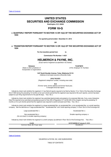 Thumbnail Helmerich & Payne

 10-Q Quarterly Report FY2013 