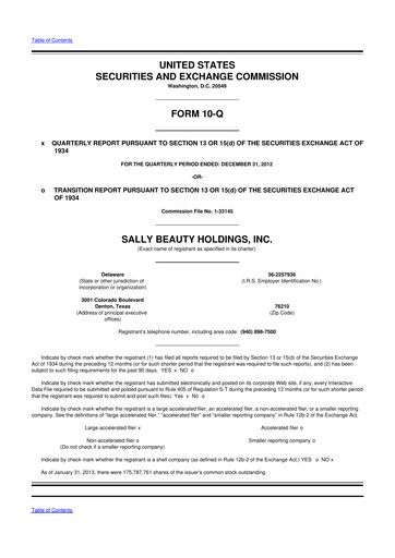 Thumbnail Sally Beauty Holdings 10-Q Quarterly Report FY2013 