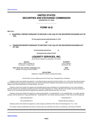 Thumbnail Liquidity Services
 10-Q Quarterly Report FY2013 