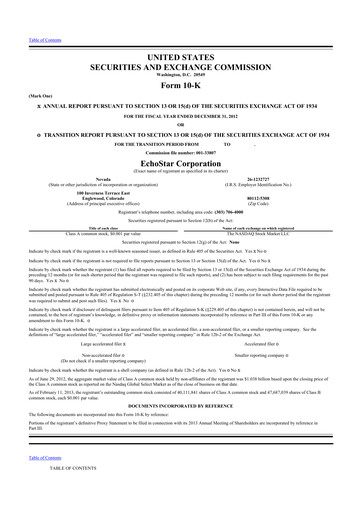 Thumbnail EchoStar 10-K Annual Report 2012