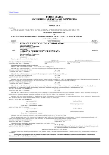 Thumbnail Pinnacle West Capital
 10-K Annual Report 2012
