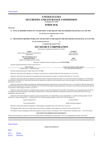 Thumbnail 1st Source
 10-K Annual Report 2012