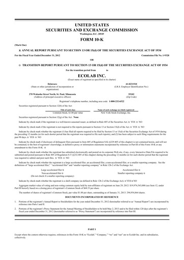 Thumbnail Ecolab 10-K Annual Report 2012