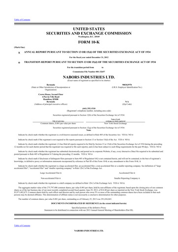 Thumbnail Nabors Industries
 10-K Annual Report 2012