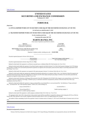 Thumbnail Harte Hanks 10-K Annual Report 2012