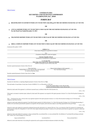 Thumbnail Gerdau 20-F Annual Report 