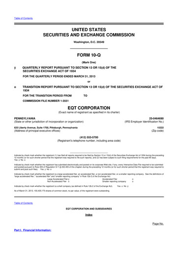 Thumbnail EQT Corporation
 10-Q Quarterly Report FY2013 