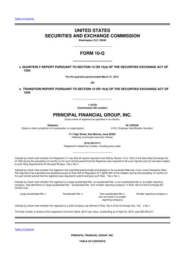 Thumbnail Principal Financial Group 10-Q Quarterly Report FY2013 