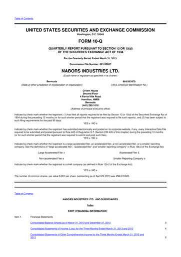Vorschaubild Nabors Industries
 10-Q Quartalsbericht 2013 