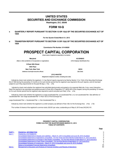 Thumbnail Prospect Capital 10-Q Quarterly Report FY 