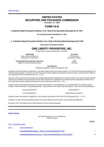 Thumbnail One Liberty Properties 10-Q Quarterly Report FY2013 