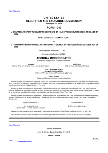 Thumbnail Accuray 10-Q Quarterly Report FY2013 