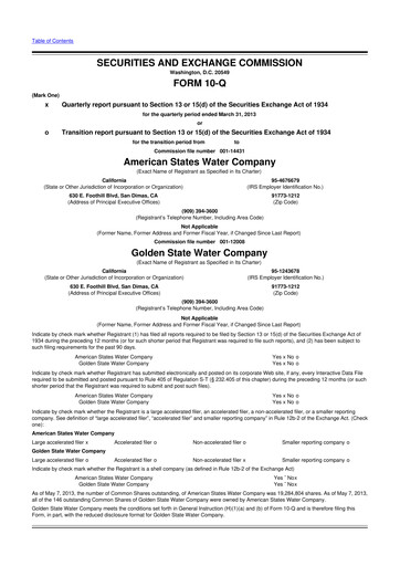 Vorschaubild American States Water
 10-Q Quartalsbericht 2013 