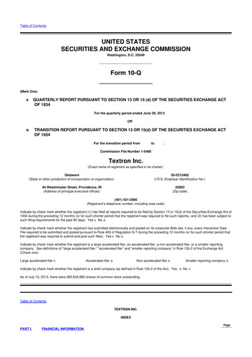 Thumbnail Textron 10-Q Quarterly Report FY2013 