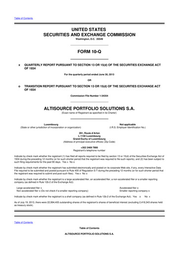 Vorschaubild Altisource Portfolio Solutions
 10-Q Quartalsbericht 2013 