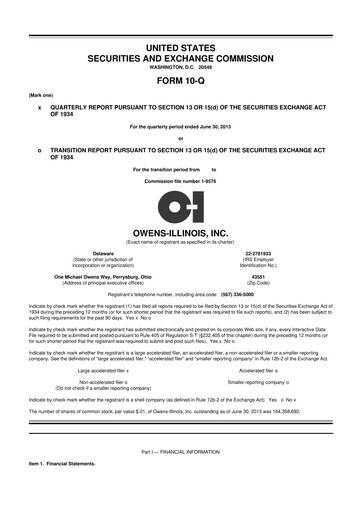 Thumbnail O-I Glass
 10-Q Quarterly Report FY2013 