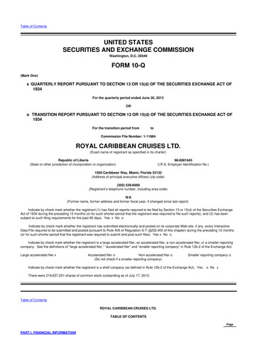 Vorschaubild Royal Caribbean Group 10-Q Quartalsbericht  