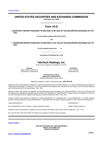 Thumbnail TTEC 10-Q Quarterly Report FY2013 
