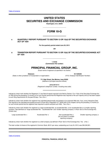 Thumbnail Principal Financial Group 10-Q Quarterly Report FY2013 